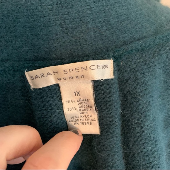 Sarah Spencer Woman Lambswool Angora Cape Poncho Cardigan - Picture 11 of 11